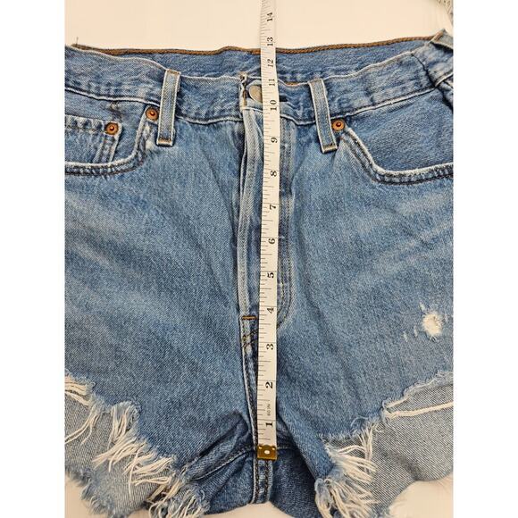 Levi's 501 Women's 29 Denim Blue Cutoff Shorts - Picture 9 of 9